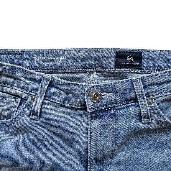 AG Adriano Goldschmied The Legging Ankle Raw Hem Distressed Skinny Jeans Size 25 - Picture 10 of 10